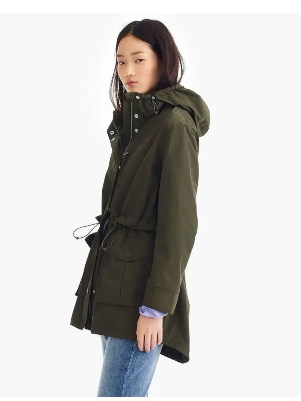 J. Crew Olive Green Hooded Utility Jacket